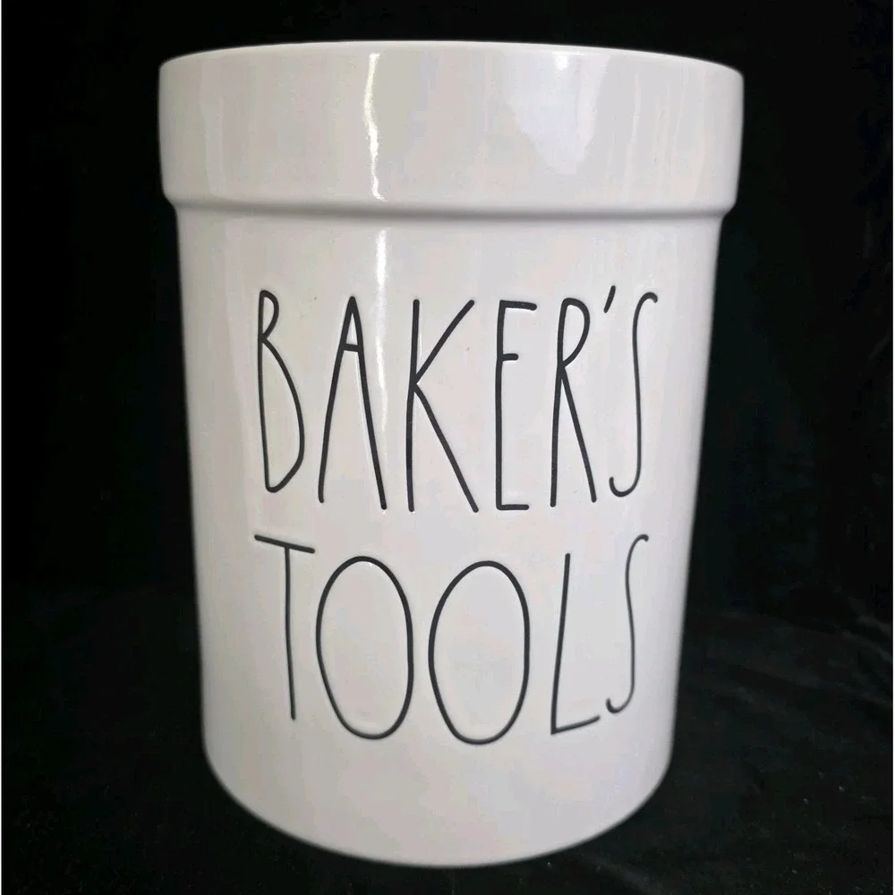 Rae Dunn Baker's Tools Crock Caddy Utensil Canister. Artisan Collection. EUC